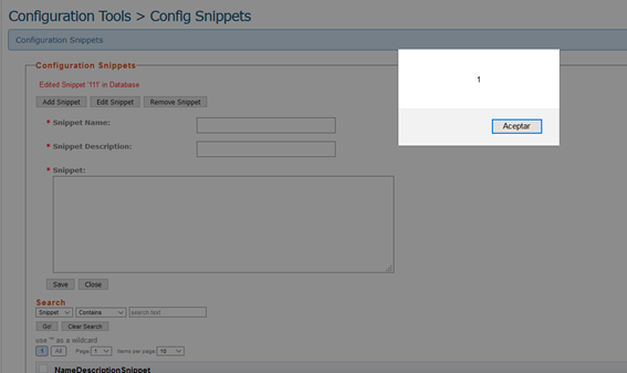 XSS in snippets